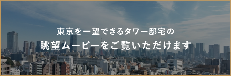 東京を一望できるタワー邸宅の眺望ムービーをご覧いただけます